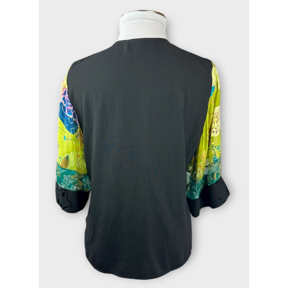 Spencer Alexis Silk Blend Kimono Top Asian Whimsical Fairy Artsy Women's Size XL - Picture 6 of 15